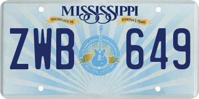MS license plate ZWB649