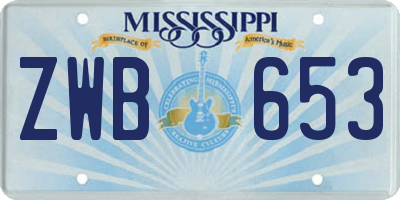 MS license plate ZWB653