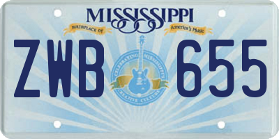 MS license plate ZWB655