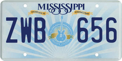 MS license plate ZWB656