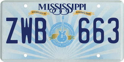MS license plate ZWB663