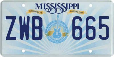 MS license plate ZWB665