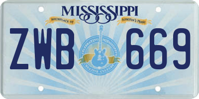 MS license plate ZWB669