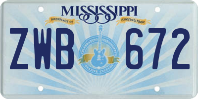 MS license plate ZWB672