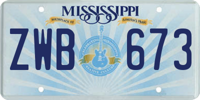 MS license plate ZWB673