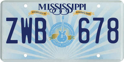MS license plate ZWB678