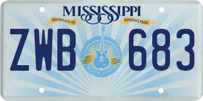 MS license plate ZWB683