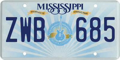 MS license plate ZWB685