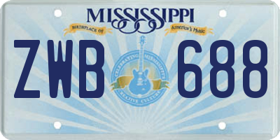 MS license plate ZWB688
