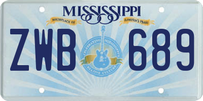 MS license plate ZWB689