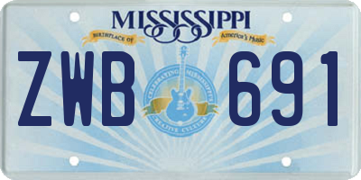 MS license plate ZWB691