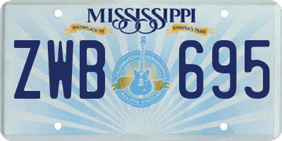 MS license plate ZWB695