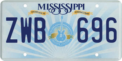 MS license plate ZWB696