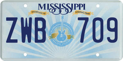 MS license plate ZWB709