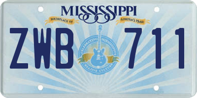 MS license plate ZWB711