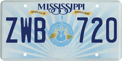 MS license plate ZWB720