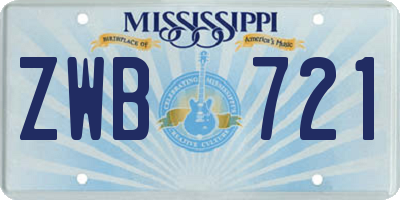 MS license plate ZWB721