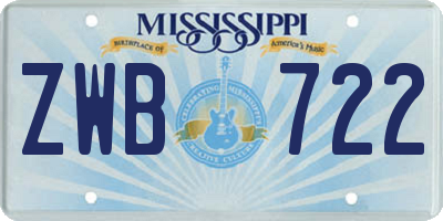 MS license plate ZWB722