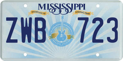 MS license plate ZWB723