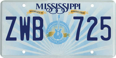 MS license plate ZWB725