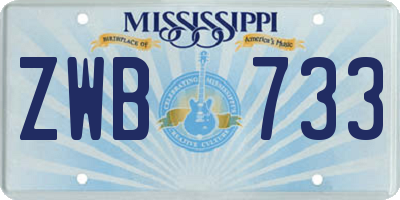 MS license plate ZWB733