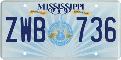 MS license plate ZWB736