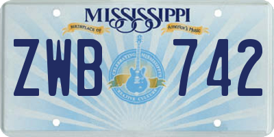 MS license plate ZWB742