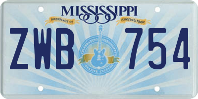 MS license plate ZWB754