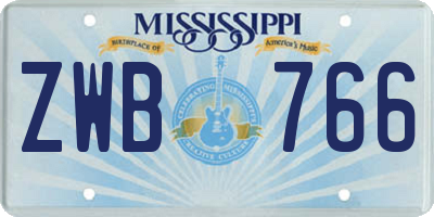 MS license plate ZWB766