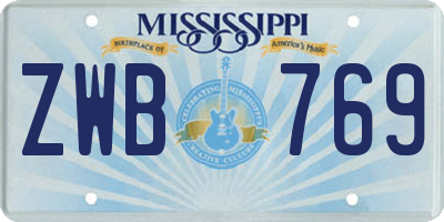 MS license plate ZWB769