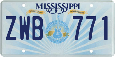 MS license plate ZWB771