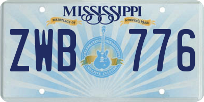 MS license plate ZWB776