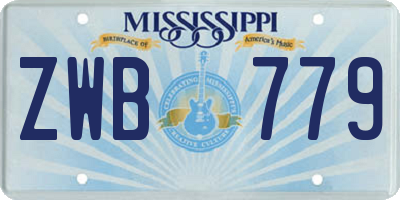 MS license plate ZWB779