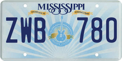 MS license plate ZWB780