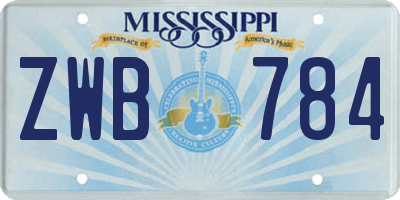 MS license plate ZWB784