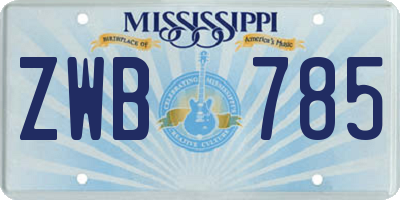 MS license plate ZWB785