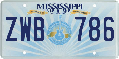 MS license plate ZWB786