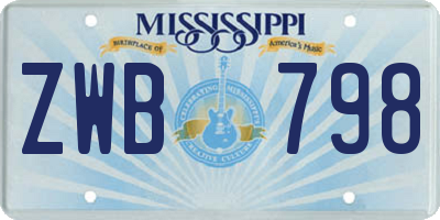 MS license plate ZWB798