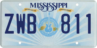 MS license plate ZWB811