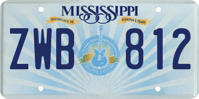 MS license plate ZWB812