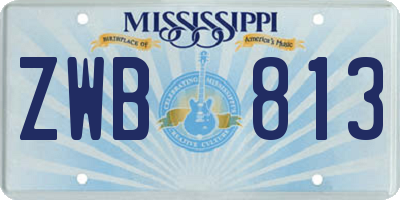 MS license plate ZWB813