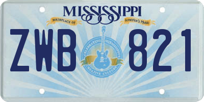 MS license plate ZWB821
