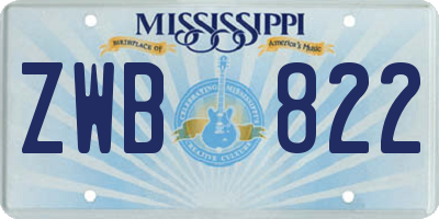 MS license plate ZWB822