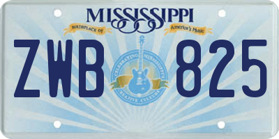 MS license plate ZWB825