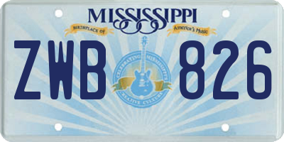 MS license plate ZWB826