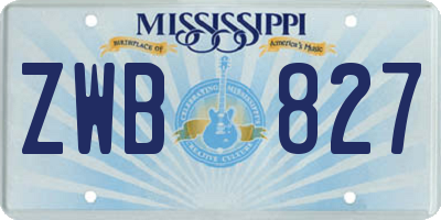 MS license plate ZWB827
