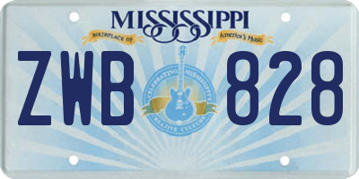 MS license plate ZWB828