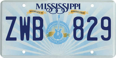 MS license plate ZWB829