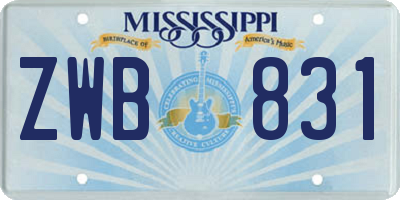 MS license plate ZWB831
