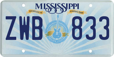 MS license plate ZWB833